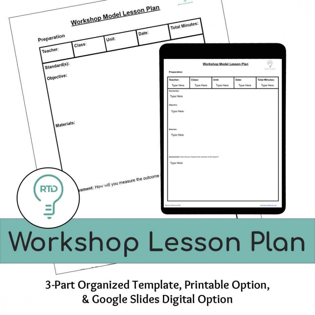  Workshop Lesson Plan Template PDF