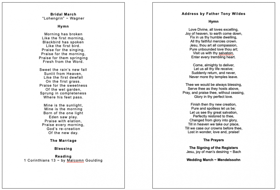 Custom Wedding Orders Of Service Template 2023 Free Template  Example