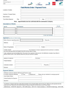 Editable 40 Printable Work Order Templates Excel Word Pdf Doc