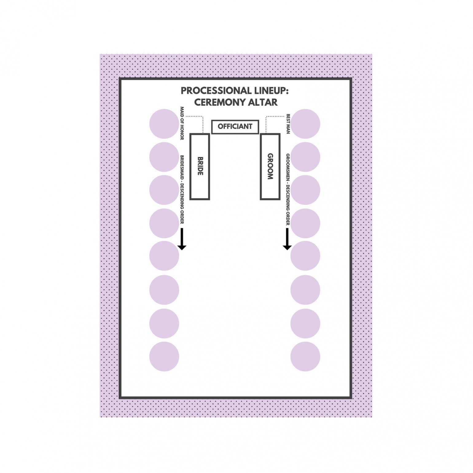 Editable Ceremony Lineup Wedding Processional Template Wedding  Etsy Pdf Example