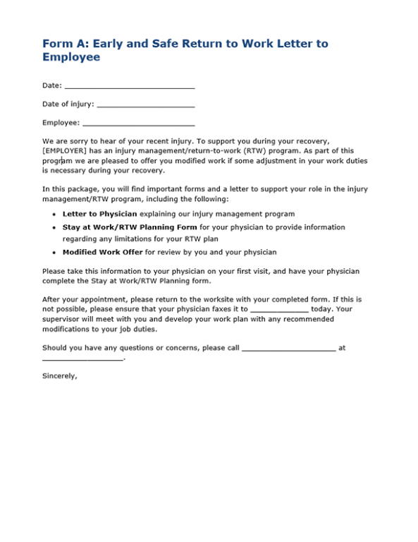 Editable Form A Early And Safe Return To Work Letter To Employee Go2Hr Excel Sample Editable Form A Early And Safe Return To Work Letter To Employee Go2Hr Excel Sample