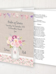 Floral Blooms Order Of Service Booklet  Sarah Wants Stationery Word Example