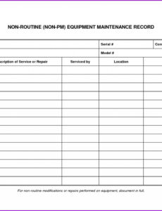 Free Custom Aircraft Maintenance Log Book Template Word Sample