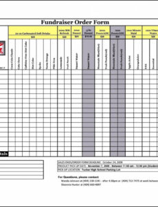 Free Custom Blank Fundraiser Order Form Template Pdf