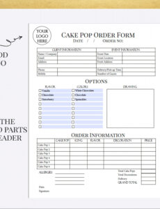 Free  Custom Cake Pop Order Form Bakery Forms Cake Pop Order Form  Etsy Uk