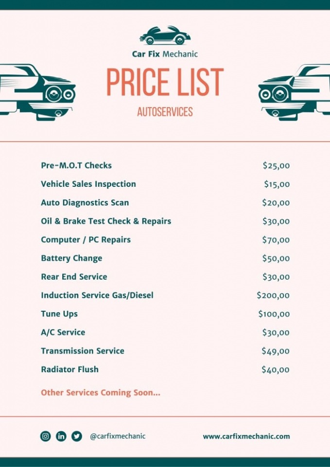 Free Custom Car Detailing Price List Template Here Are The Free Price List Templates That You Can Use And Print PDF Example Free Custom Car Detailing Price List Template Here Are The Free Price List Templates That You Can Use And Print Pdf Example