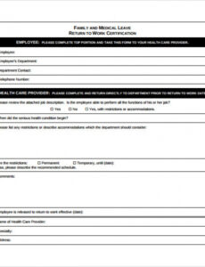 Free Custom Free 16 Return To Work Medical Form Templates In Pdf  Ms Word Pdf Example