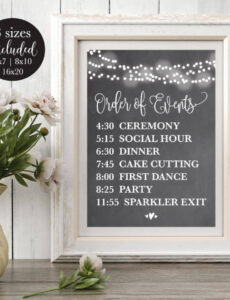 Free Custom Wedding Order Of Events Template Excel Example