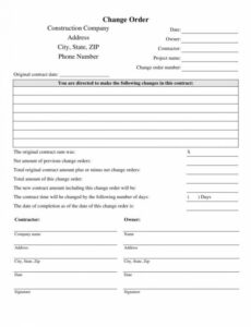 Free Custom Work Order Template For Construction Excel Sample