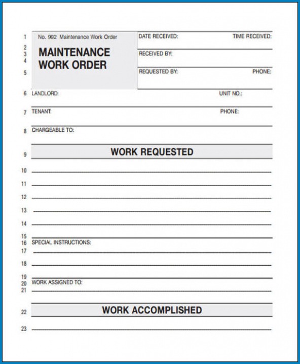 Free Editable √ Free Printable Maintenance Work Order Template Word Free Editable √ Free Printable Maintenance Work Order Template Word