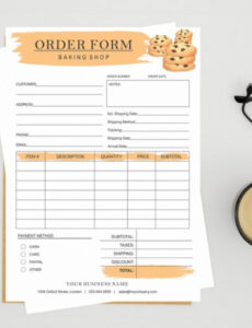 Free Editable Editable Bakery Order Form Template Bakery Order Sheet Cake  Etsy Doc