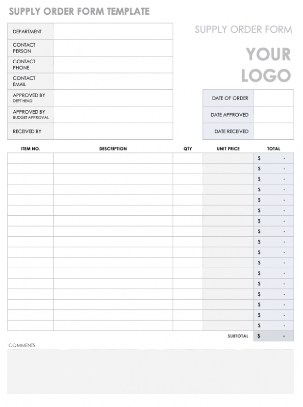 Free  Free Order Form Templates  Smartsheet 2022 Word Sample