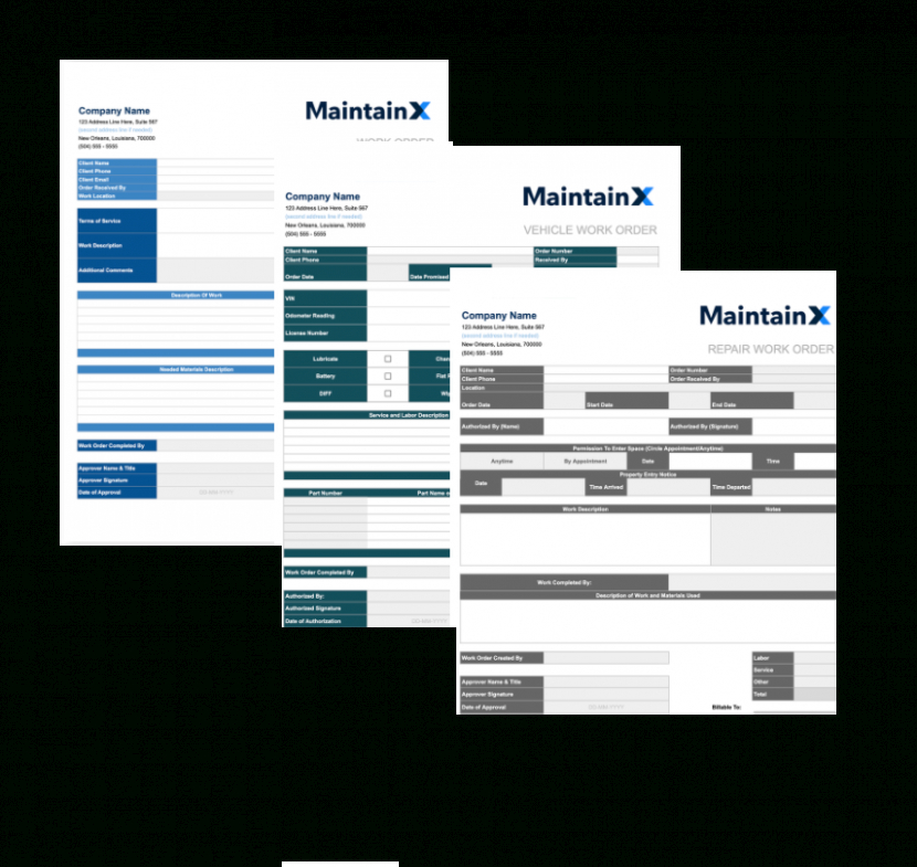 Free Printable Free Downloadable Work Order Templates Word Sample