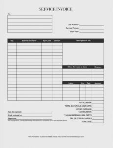 Free Printable Work Order Template  Free Printable Doc Sample
