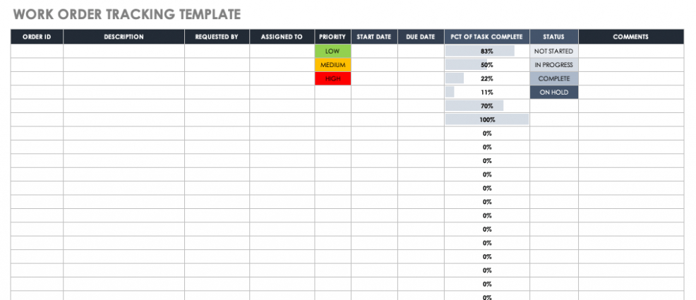 Free Work Order Tracking Excel Template Example Free Work Order Tracking Excel Template Example