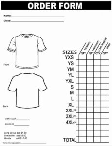 Printable 40 Clothing Order Forms Templates  Markmeckler Template Design Pdf Example