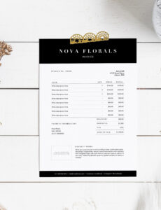 Printable Florist Invoice Template Invoice Design Receipt Ms Word  Etsy Australia Pdf