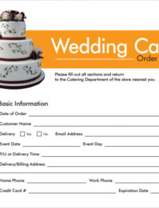 Printable Free 16 Sample Cake Order Form Templates In Ms Word  Pdf Excel