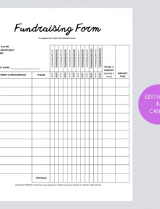Printable Fundraising Form Order Tracking Page Canva Template12 Item  Sample