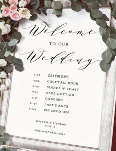 Printable Welcome Program Order Of The Day Wedding Sign Diy Printable Wedding Welcome Sign 10 Sizes Pdf Sample