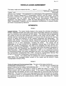 custom lease agreement form for trucking companies  printable form templates excel sample