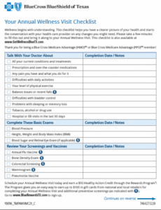 free custom annual wellness checklist  media gallery  medicare  blue cross and excel