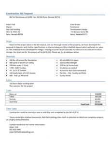 free editable builder proposal template doc