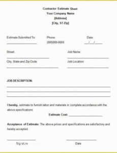 free editable free electrical service contract template of 6 work estimate templates pdf example