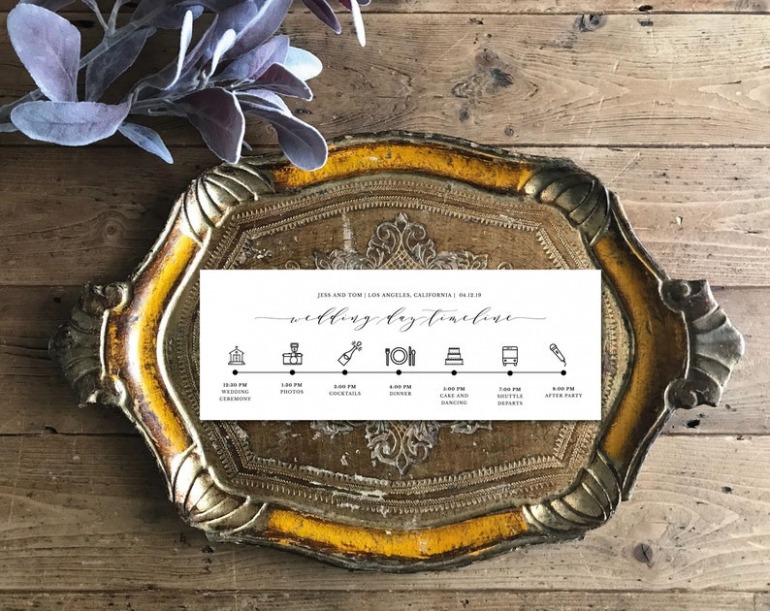 Editable Wedding Day Order Of Events Template Doc
