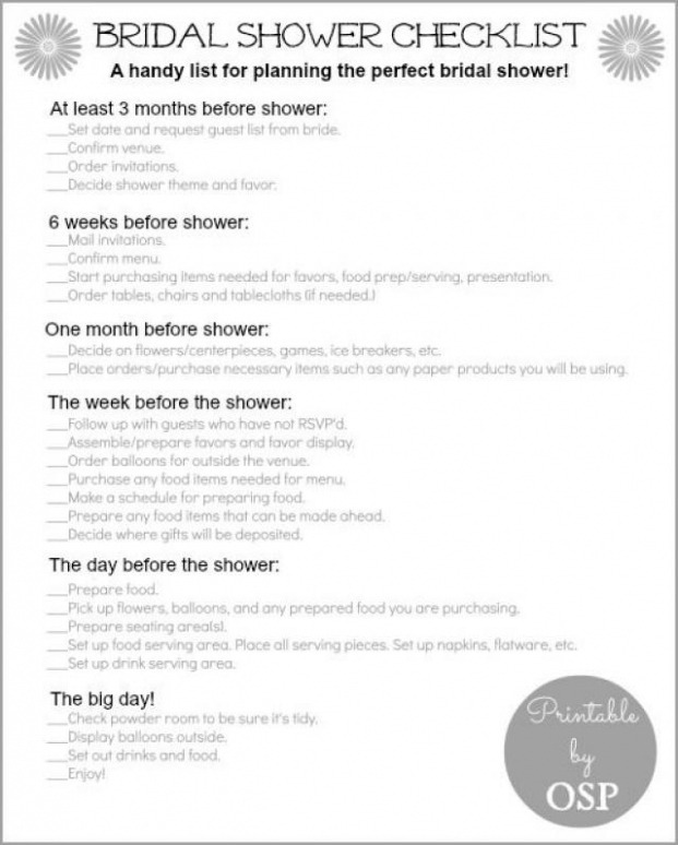 Free Custom Bridal Shower Order Of Events Template Word