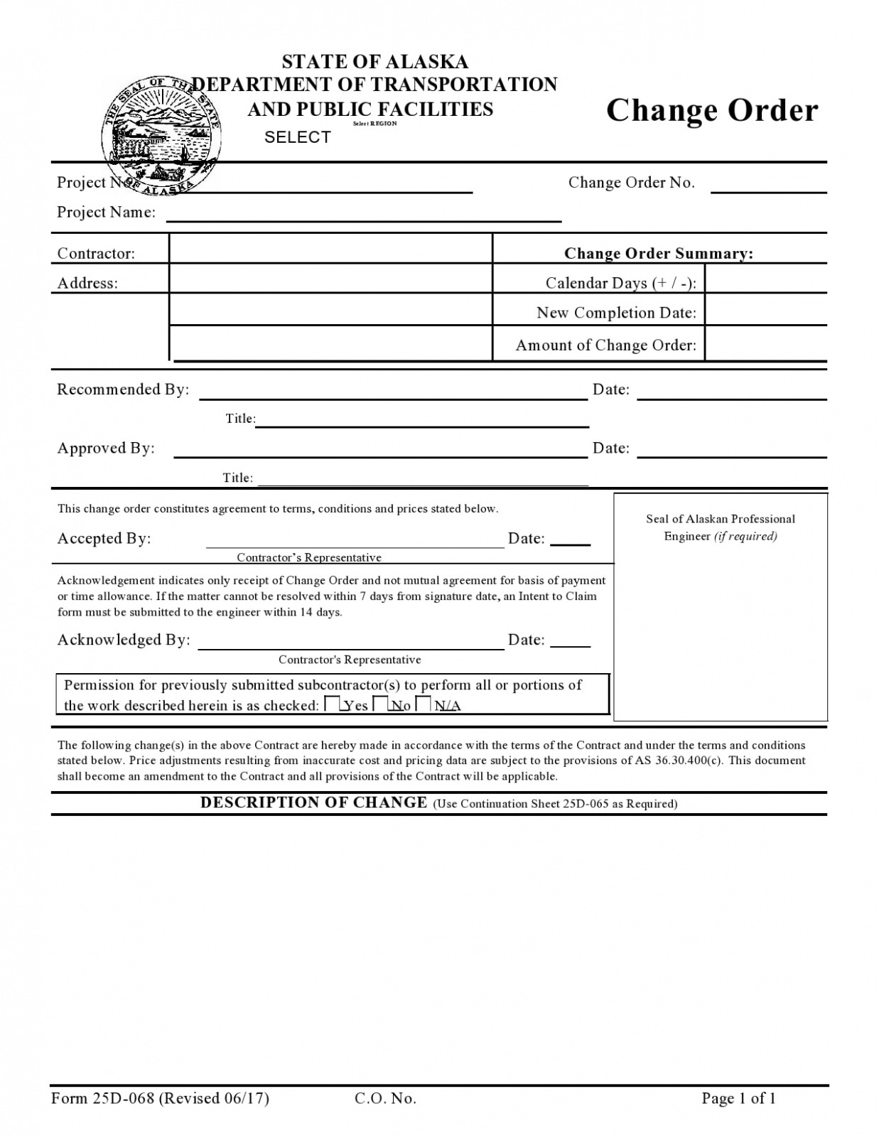 Free Editable Project Management Change Order Template PDF Example Free Editable Project Management Change Order Template Pdf Example
