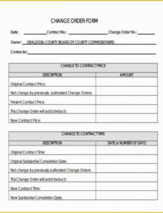 Free Printable App Development Change Order Template Pdf Sample