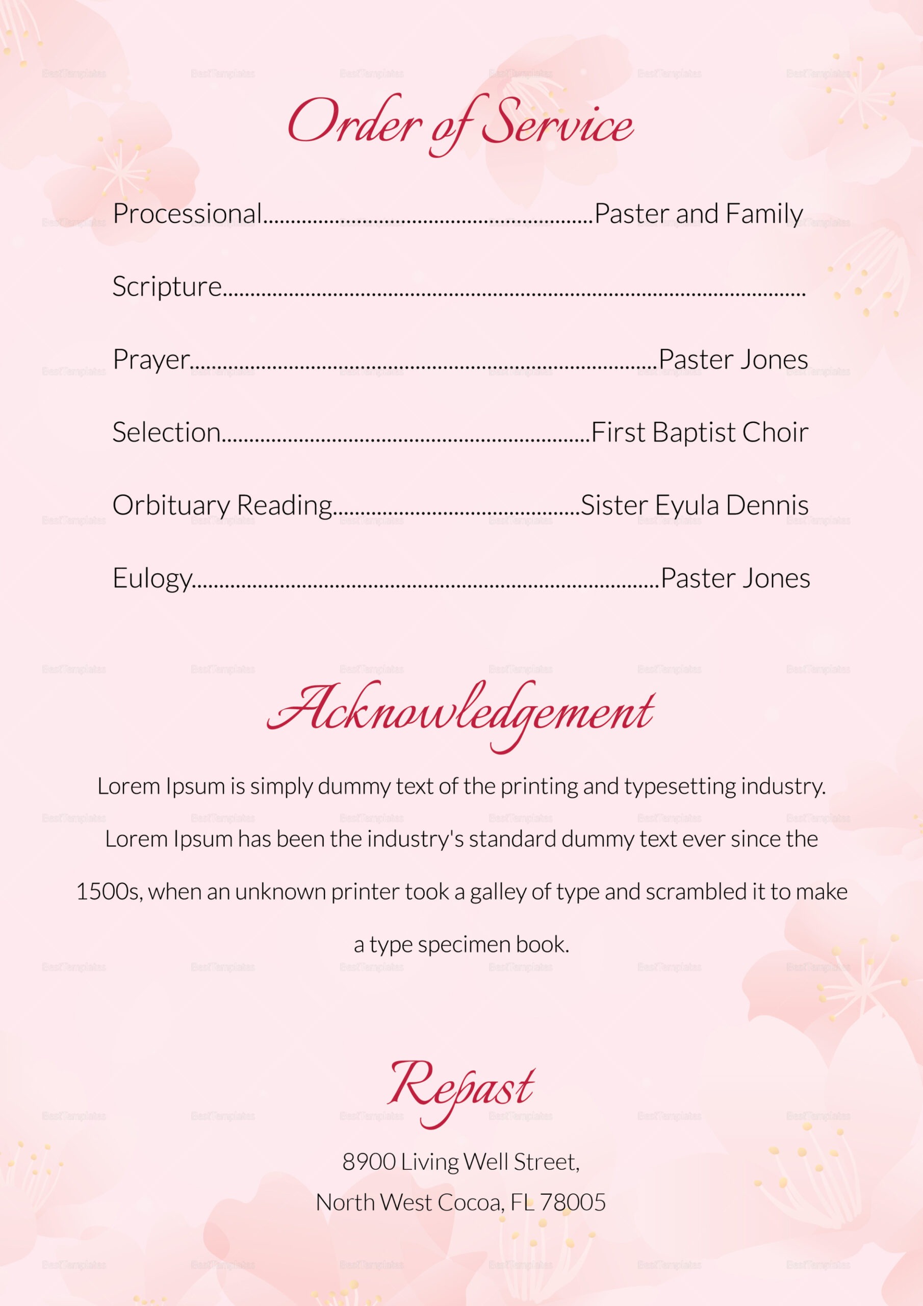 Methodist Funeral Order Of Service Template PDF Sample Methodist Funeral Order Of Service Template Pdf Sample