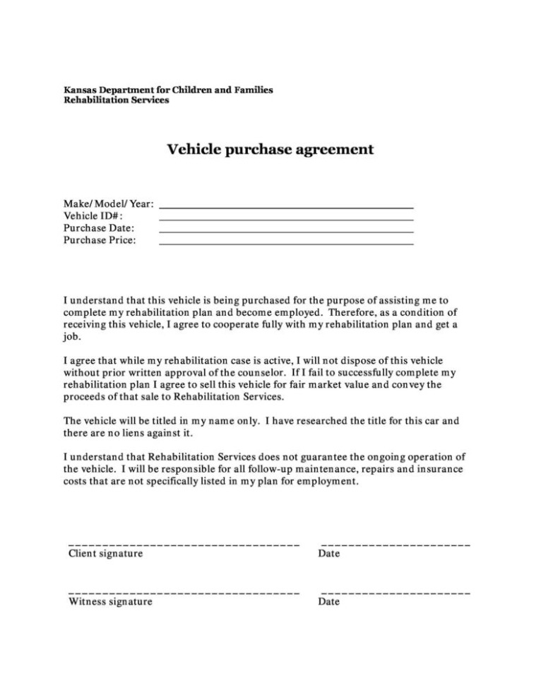 Custom Vehicle Buyers Order Template Pdf