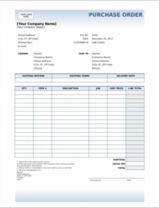Free Custom International Purchase Order Template Pdf Sample