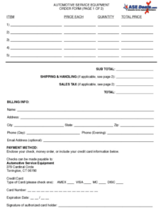 Free Printable Vehicle Buyers Order Template Pdf Example