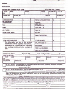 Free  Vehicle Buyers Order Template Pdf Example