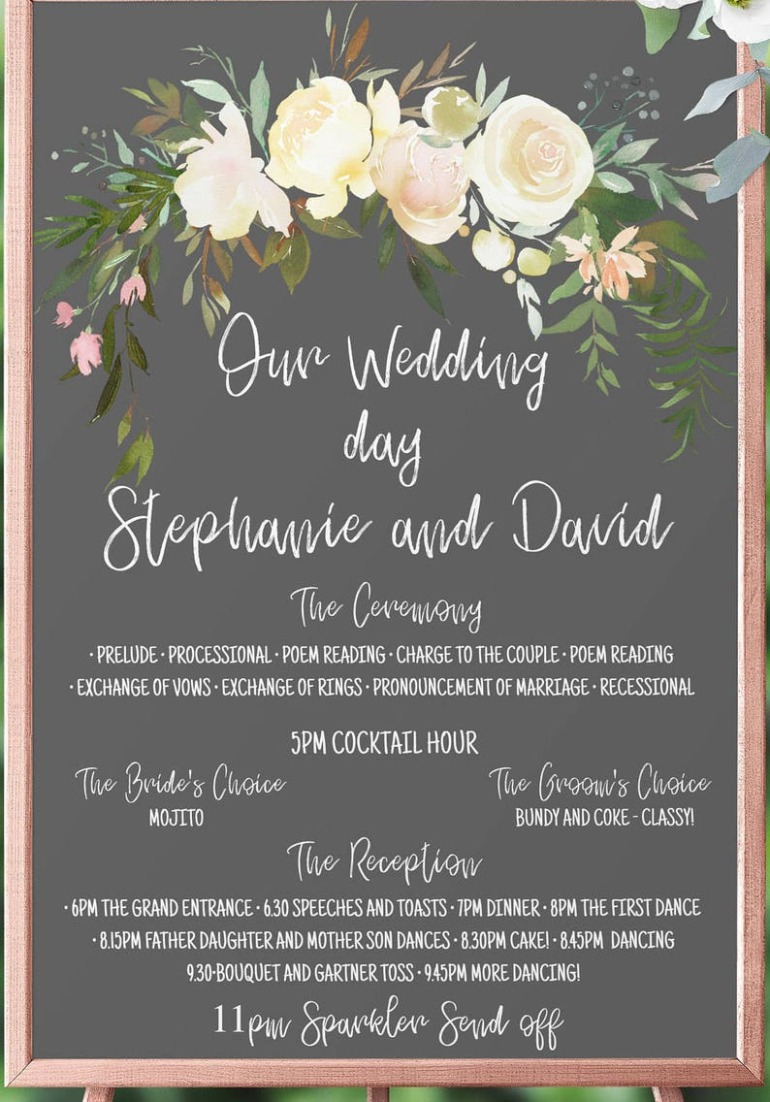 Free  Wedding Order Of Events Template Excel