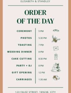 Free  Wedding Order Of Events Template Pdf Example