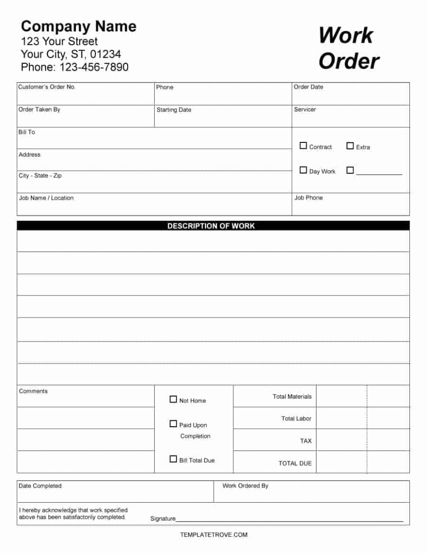 Editable Motorcycle Repair Order Template Excel Sample Editable Motorcycle Repair Order Template Excel Sample