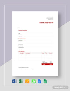 Editable Restaurant Event Order Template Doc Example