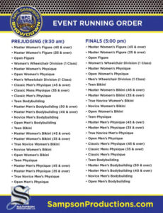 Event Running Order Template