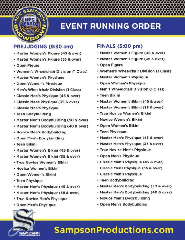 Event Running Order Template