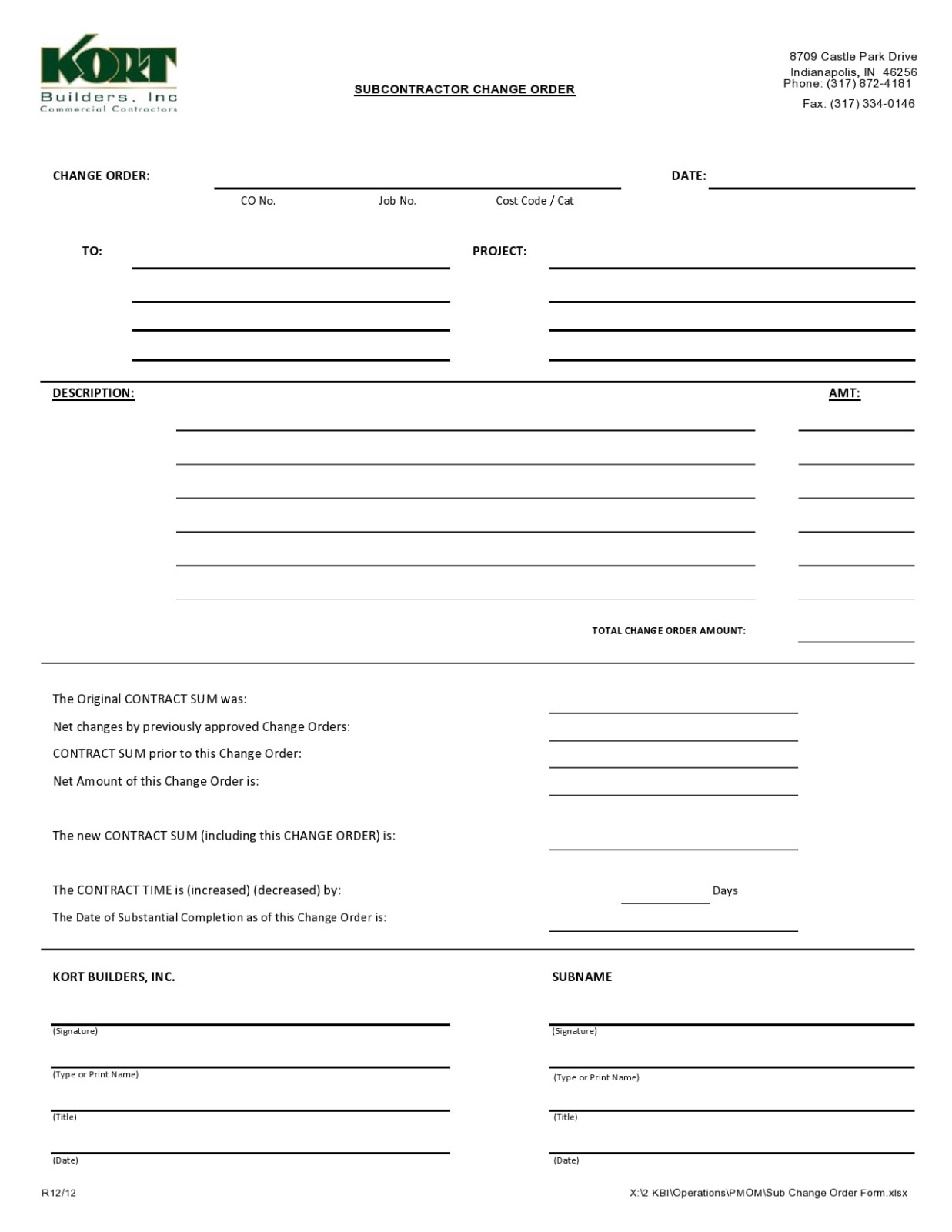 Free Custom Software Change Order Template Pdf Sample