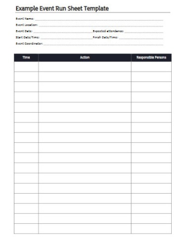 Free Custom Wedding Running Order Template Word