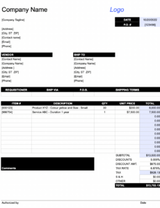 Free  Media Purchase Order Template Excel Example