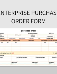 Free  Software Purchase Order Template Doc Sample