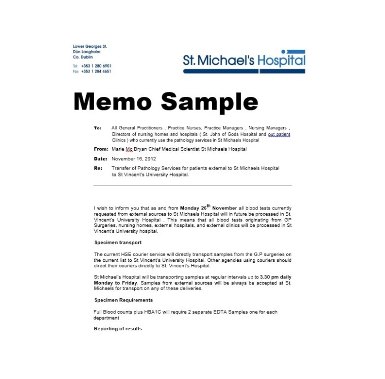 Blank Out Of Office Memo Template Doc