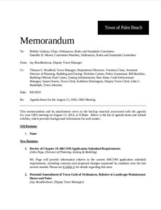 Custom Staff Meeting Memo Template Excel
