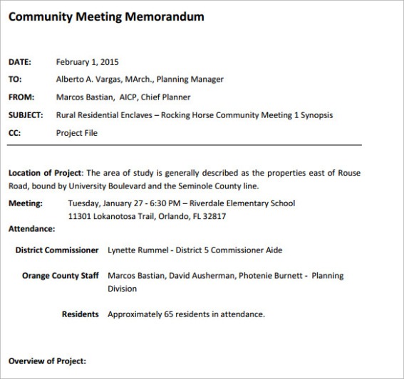 Editable Board Meeting Memo Template Excel Sample